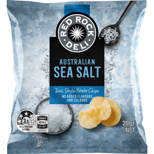 Red Rock Deli Potato Chips Sea Salt Natural 20g