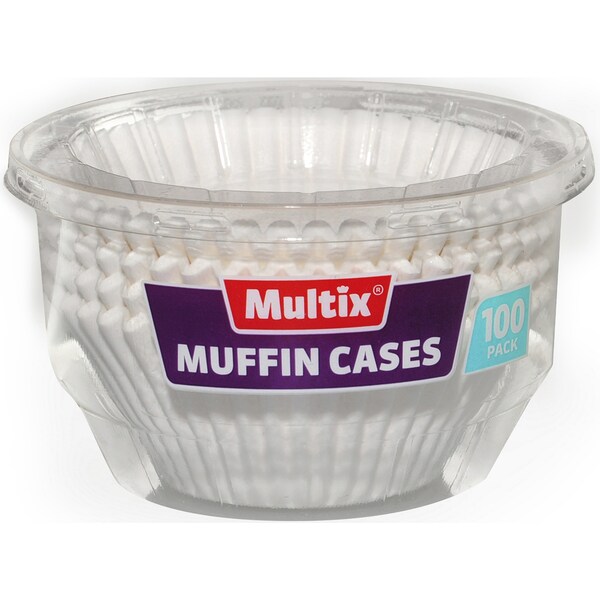 Multix Patty Pans Muffin Cases White 100 pack