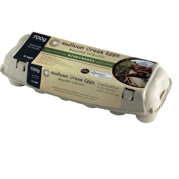 Biodynamic Mulloon Creek 12 Extra Large Organic Pasture Raised Eggs 700g