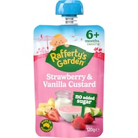 Rafferty's Garden Strawberry & Vanilla Custard Baby Food Pouch 6+ Months