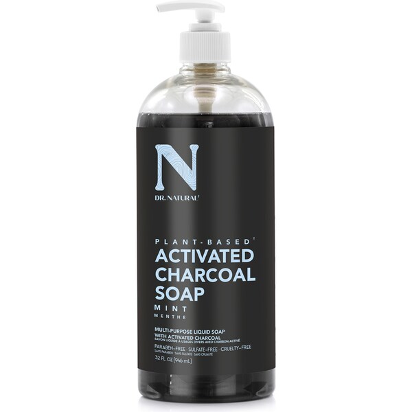 Dr Natural Plant Based Activated Charcoal Soap Mint 946mL