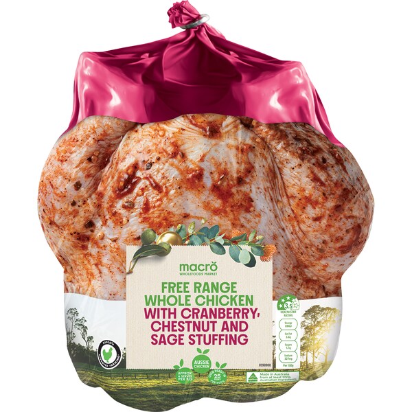 Macro Free Range Whole Chicken With Cranberry & Sage Stuffing 1.7kg - 1.9kg