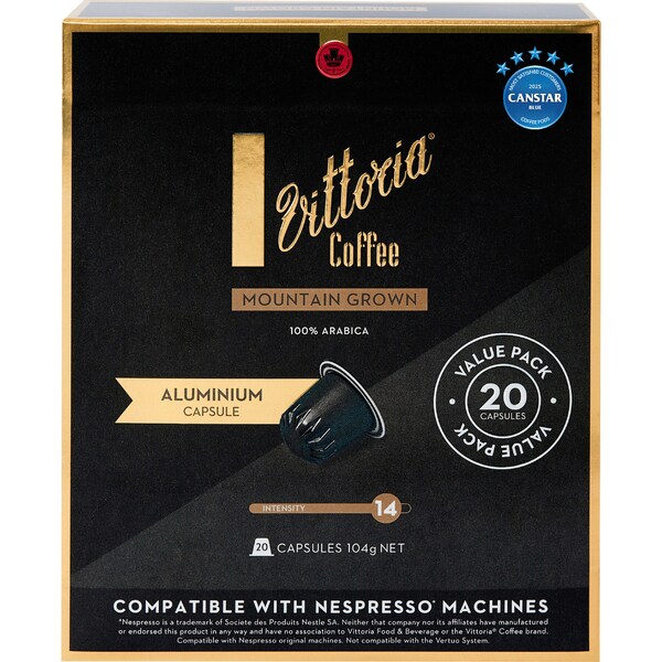 Vittoria Mountain Grown Coffee Capsules 20 pack