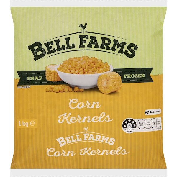 Bell Farms Corn Kernels Snap Frozen 1kg