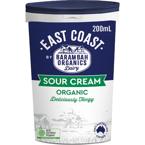 East Coast Sustainable Dairy Organic Sour Cream 200mL