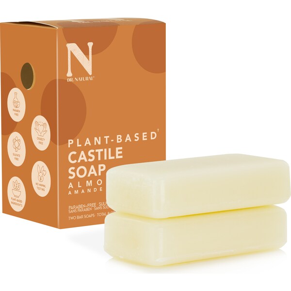 Dr Natural Castile Bar Soap Almond 2 pack