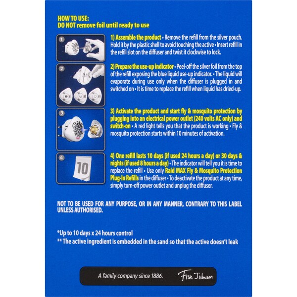 Raid Max Fly & Mosquito Protection Electric PlugIn each Woolworths