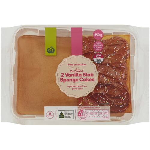 Woolworths Cake Unfilled Sponge Slab 450g bunch