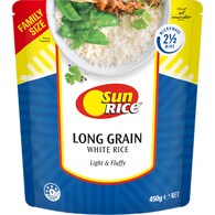 Sunrice Microwave Long Grain White Rice Pouch