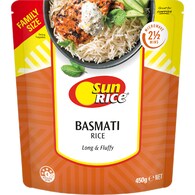 Sunrice Microwave Basmati Rice Pouch Indian Aromatic Basmati Rice