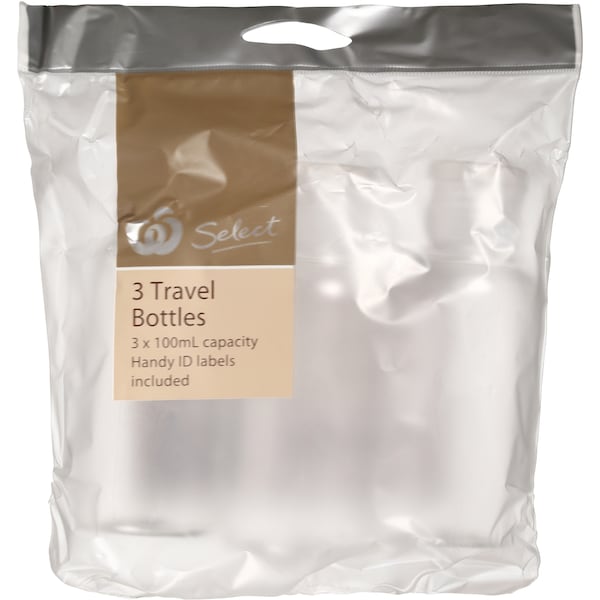 Woolworths Bath Travel Bottles 3x100mL