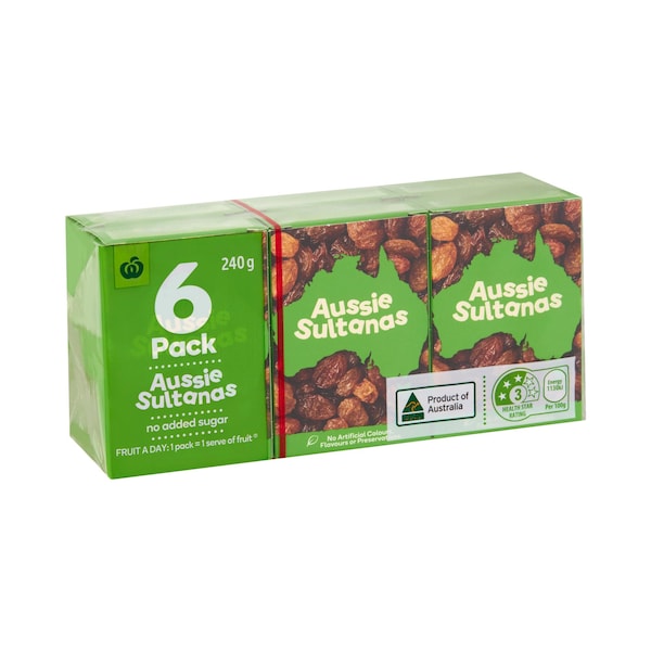 Woolworths Sultanas 6 pack