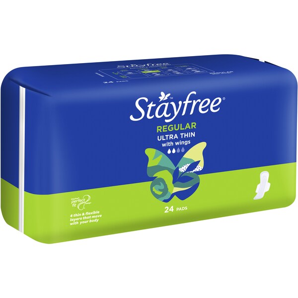 Stayfree Pads Ultra Thin Regular Wings 24 pack