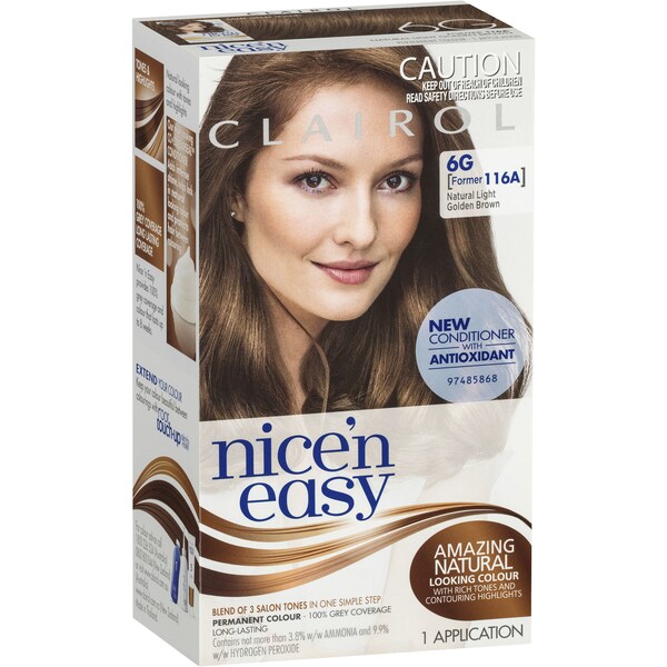Clairol Nice'n Easy Hair Colour 6g Natural Light Golden Brown Each