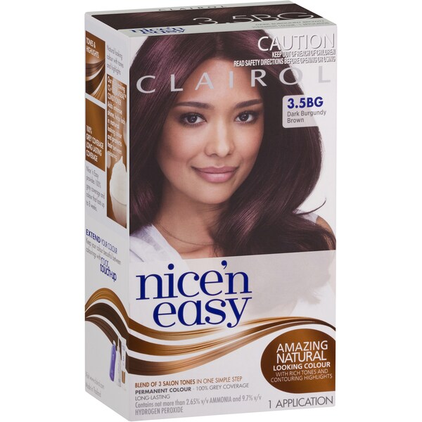 Clairol Nice N Easy 3.5Bg Natural Dark Burgundy Brown each