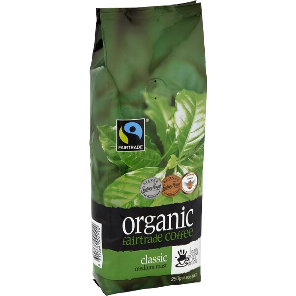 Bean Ground & Drunk Coffee Beans Organic Fairtrade Classic Roast 250g