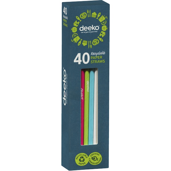 Deeko Paper Straws 40 Pack