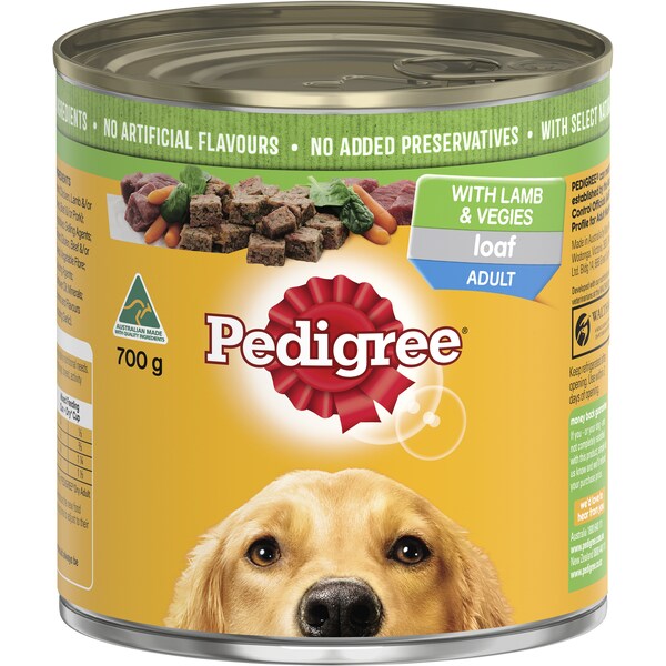 Pedigree Loaf With Lamb & Veggies Wet Dog Food Can 700g