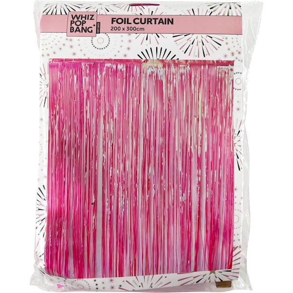 Whiz Pop Bang Foil Curtain Pink Each