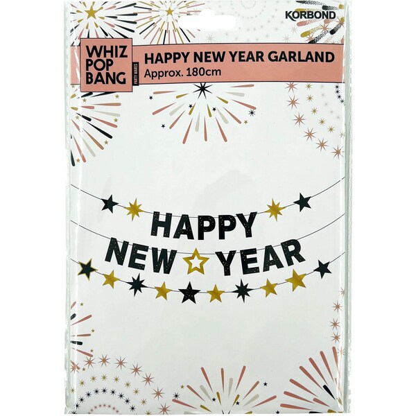 Whiz Pop Bang Happy New Year Garland Gold Each
