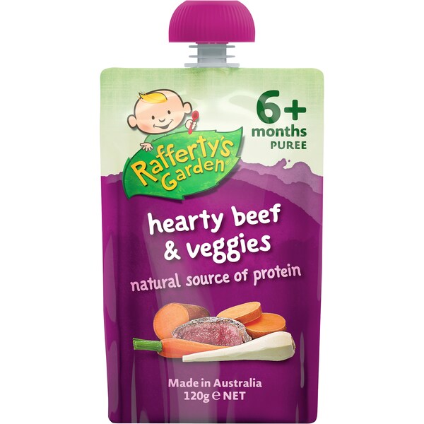 Rafferty's Garden Food 6 Months Hearty Beef & Veggie Puree 120g