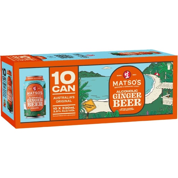 Matso's Ginger Beer Cans 330mL x 10 pack