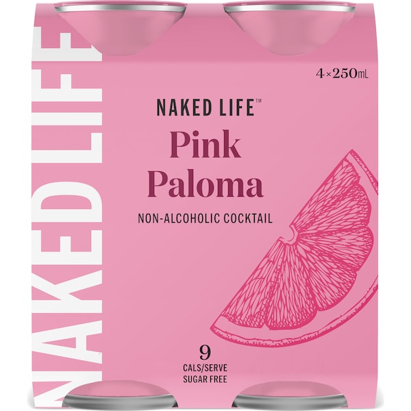 Naked Life Pink Paloma Non-Alcoholic Cocktail 250mL x 4 pack