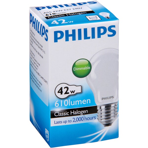 Philips  Eco Halogen Globe Frosted 42w Es Base Each