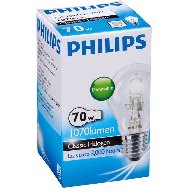 Philips Eco Halogen Globe 70w Es Base Each