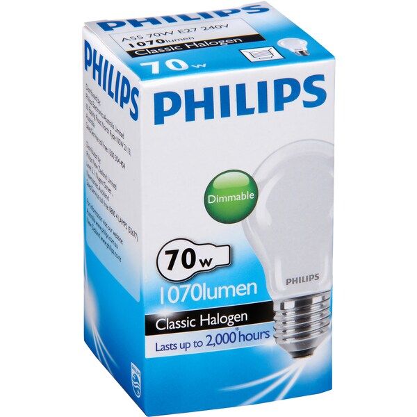 Philips  Eco Halogen Globe Frosted 70w Es Base Each