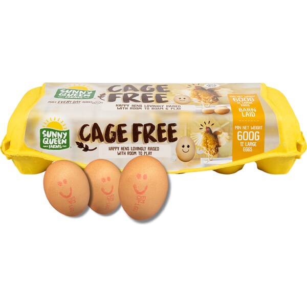 Sunny Queen 12 Large Cage Free Eggs 600g