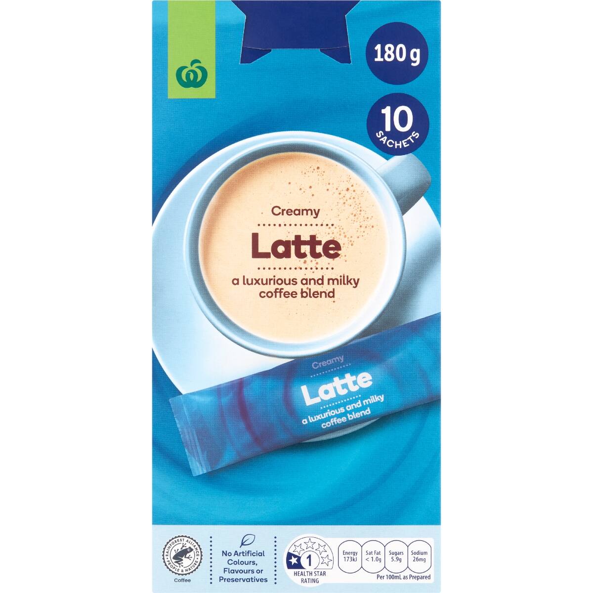 Woolworths Latte Coffee Sachets 10 Pack bunch