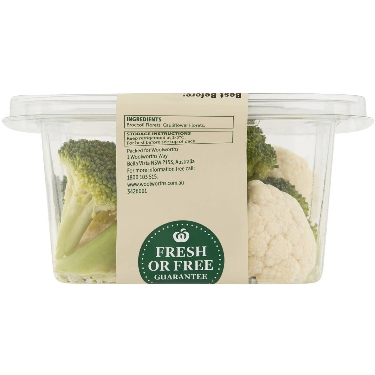 Woolworths Broccoli and Cauliflower Florets 220g bunch