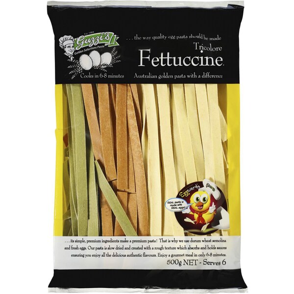 Guzzi's Golden Selections Fettuccine Tricolore Pasta 500g
