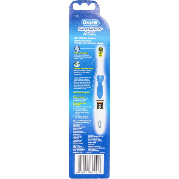 Oral-b Crossaction Powered Toothbrush Antibacterial Soft Each