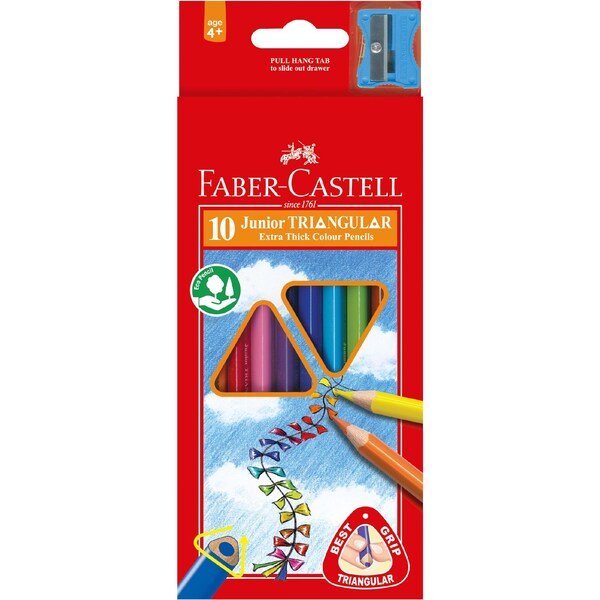 Faber-Castell Junior Triangular Colour Pencils 10 pack