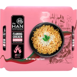 The Han Kitchen Flaming Chicken Carbonara Noodles 4 pack – Woolworths