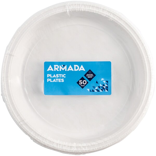 Armada Plastic Plates White 50 Pack