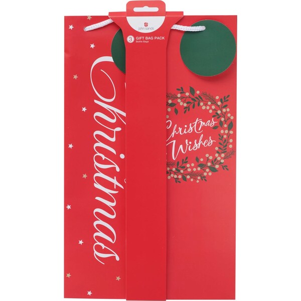 John Sands Christmas Gift Bag Pack Christmas Wishes 3 Pack