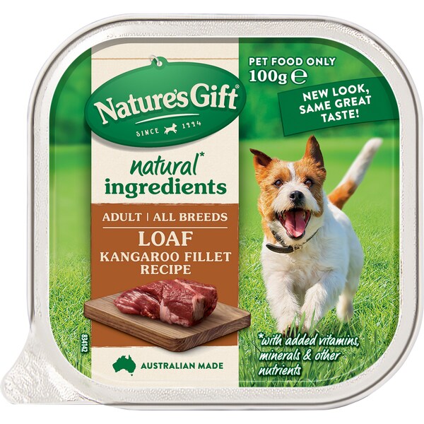 Nature's Gift Adult Wet Dog Food Loaf Kangaroo Fillet Recipe 100g