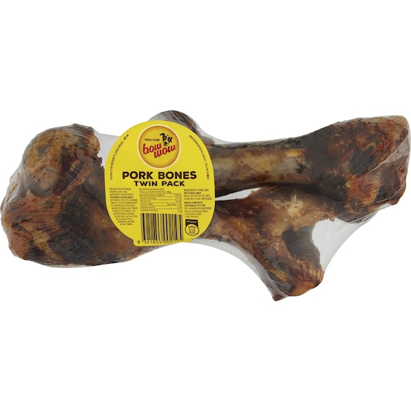 Bow Wow Treat Pork Bones 2 Pack