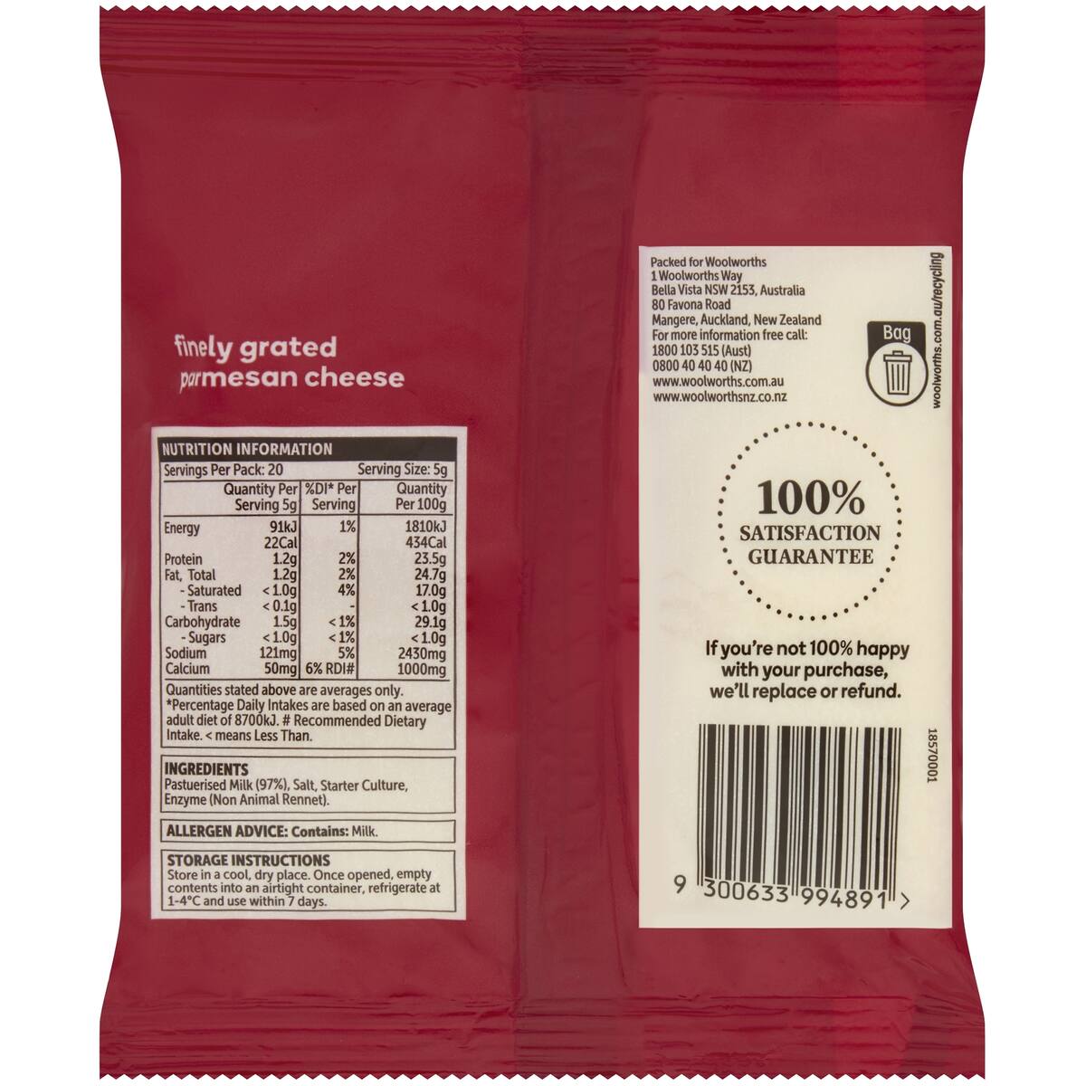 Essentials Parmesan Cheese 100g bunch