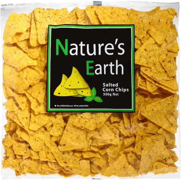 Nature's Earth Corn Chips Salted 500g
