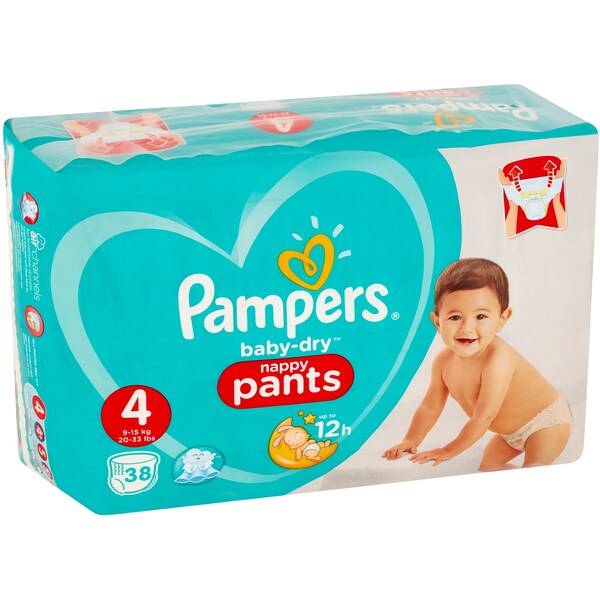 Pampers Baby-Dry Nappy Pants Size4 38 Pack