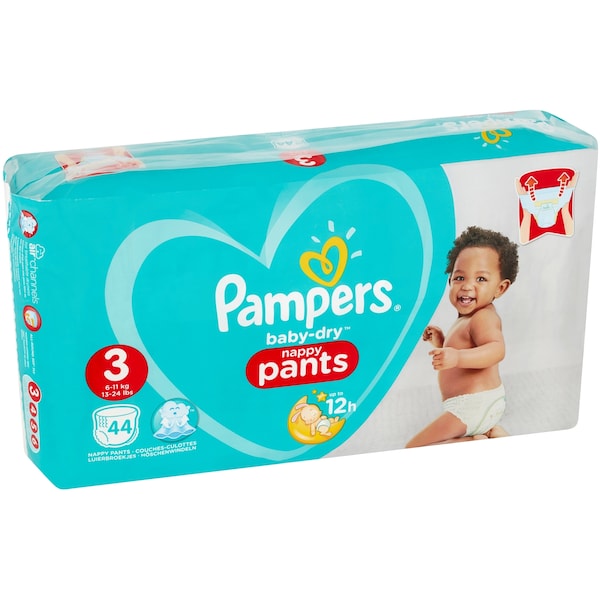 Pampers Baby-Dry Nappy Pants Size3 44 pack