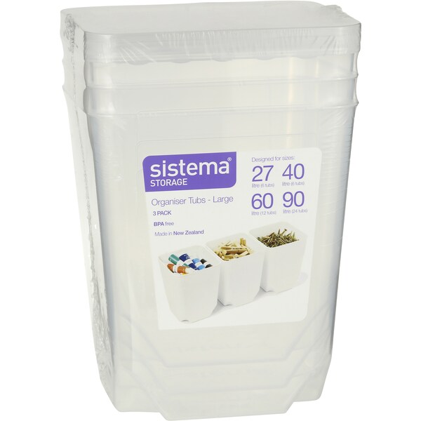 Sistema Storage Organiser Tubs 1.8l 3 Pack