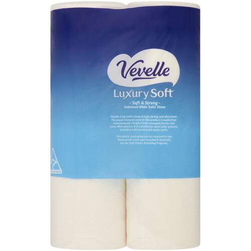 Vevelle Toilet Tissue 3ply 190 Sheet 24 Pack bunch