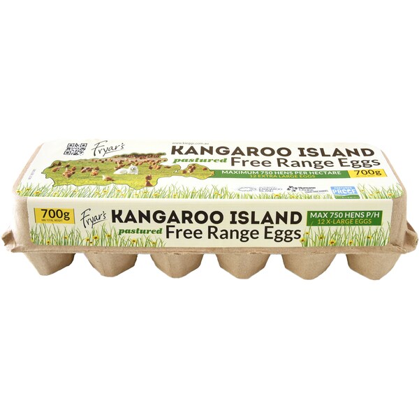 Kangaroo Island 12 Large Free Range Eggs 700g