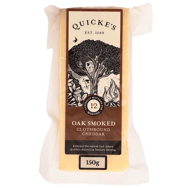 Quicke's Oak Smoked Clothbound Cheddar Cheese 150g