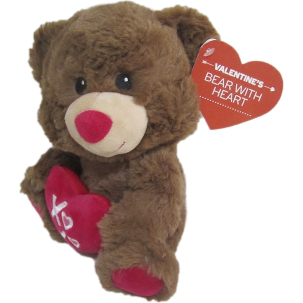 Valentine's Day 20cm Bear With Heart Brown Each